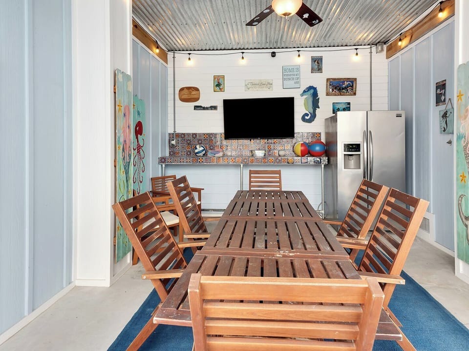 Outside TV and Fridge