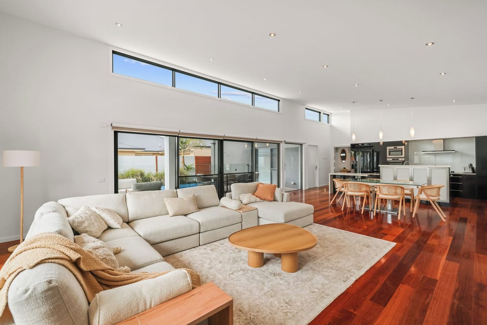 Cozy up in this spacious living room
