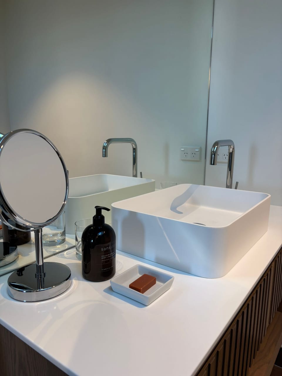 Shower, designer toiletries, hair dryer, bathrobes