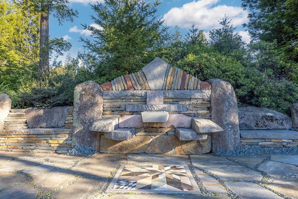 Handcrafted stone installations scattered throughout the ranch
