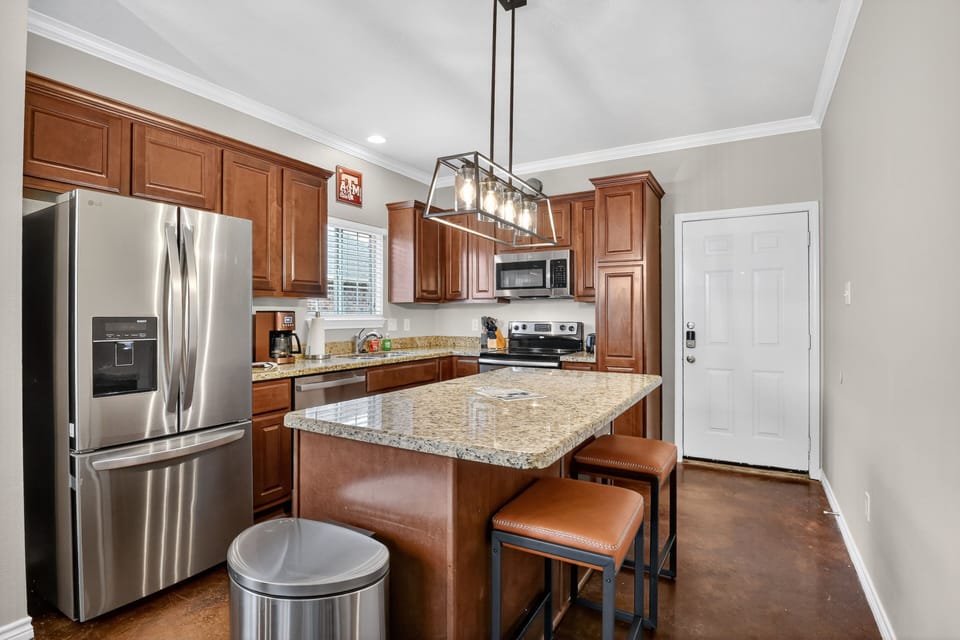 Indoors, Kitchen, Kitchen Island, Appliance, Refrigerator