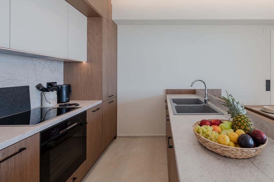 Villa, 2 Bedrooms, Private Pool, Sea View | Private kitchen | Coffee/tea maker, oven, highchair