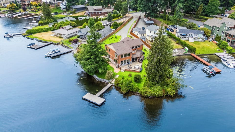 This is the view of the house from the lake.