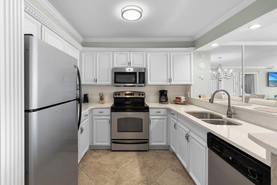Full kitchen with stainless appliances