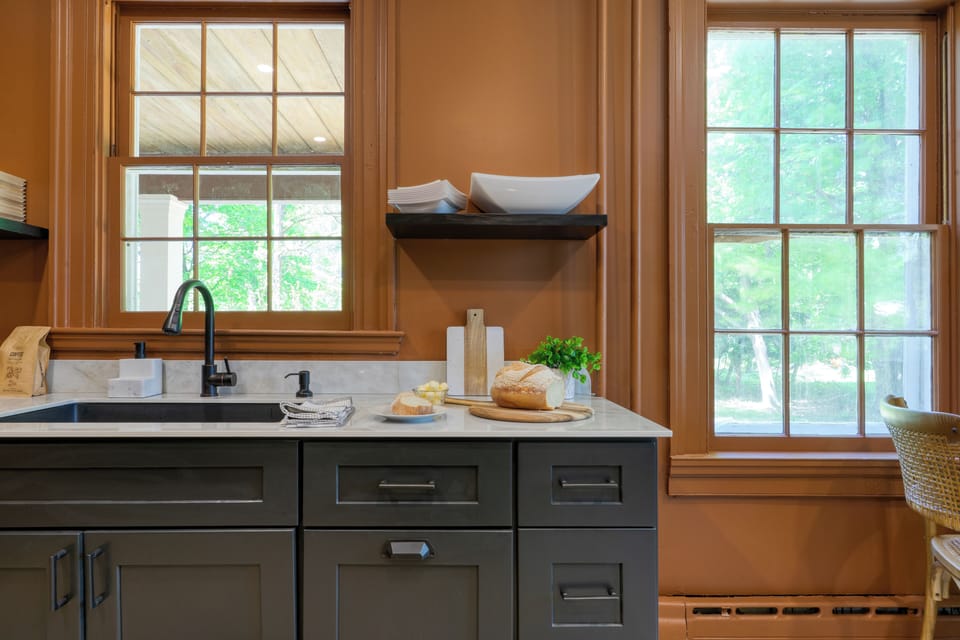 Kitchen sink area.