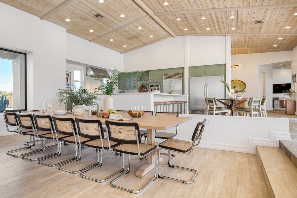 Large dining area in the main house sits 14.