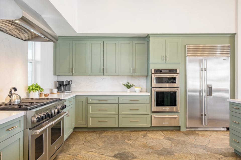 Oversized gas stove.