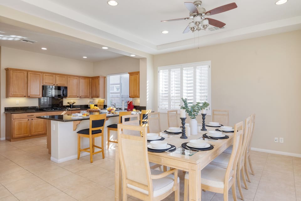 Dining area and kitchen.