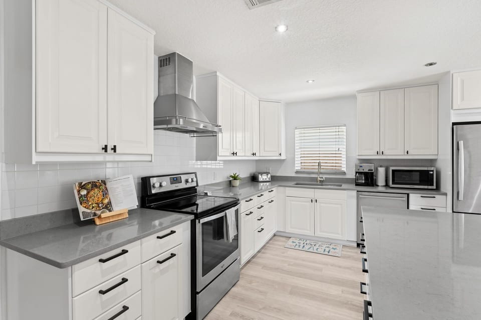 Fully equipped kitchen with modern appliances