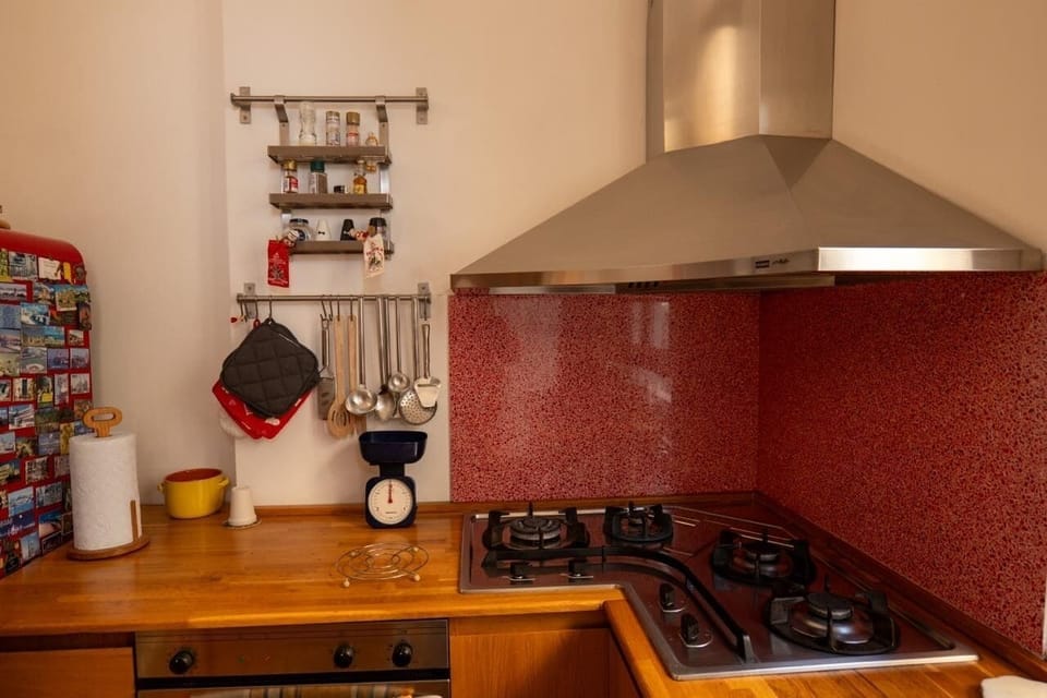 Full-size fridge, microwave, oven, stovetop