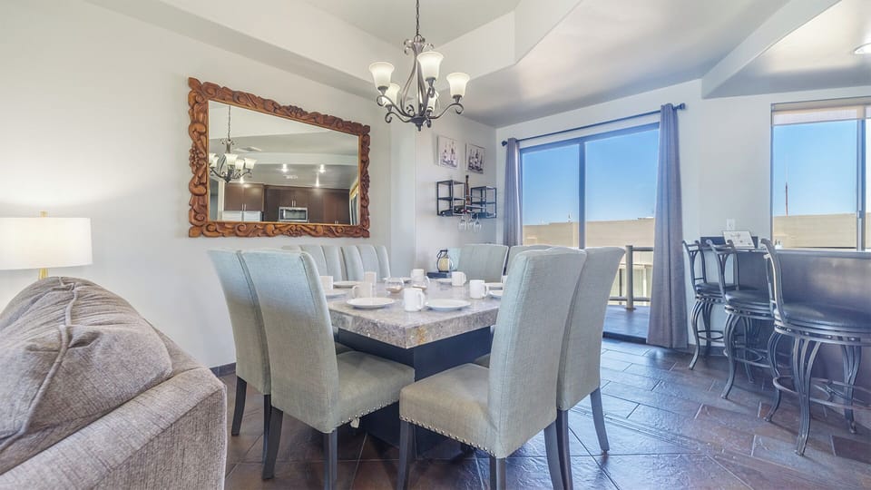 dining table for eight guests
