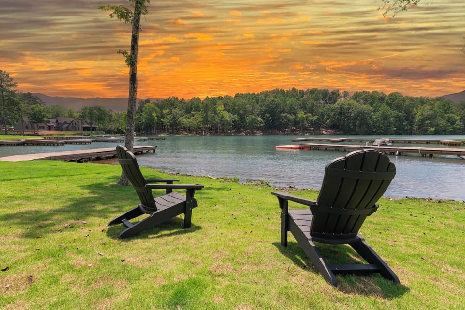 Enjoy the beauty of Lake Martin's sunsets near the water