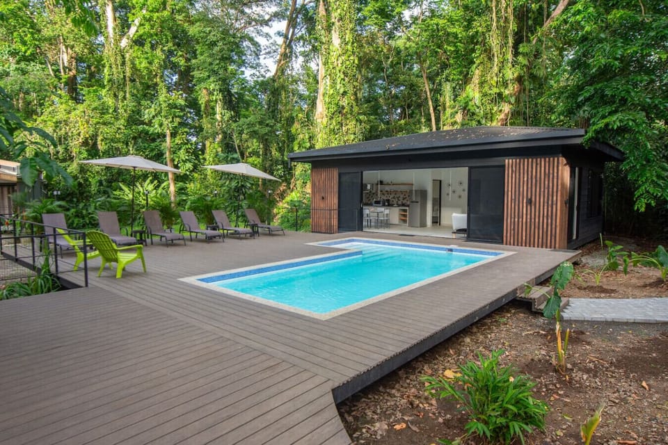 Shared Pool in Lush Tropical Garden Setting, Somnara Flor Silvestre, Costa Rica