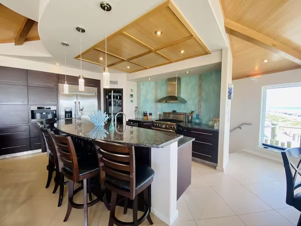 Chef's Kitchen Bar w/ Built in Miele Barista & GE Monogram Refrigerator