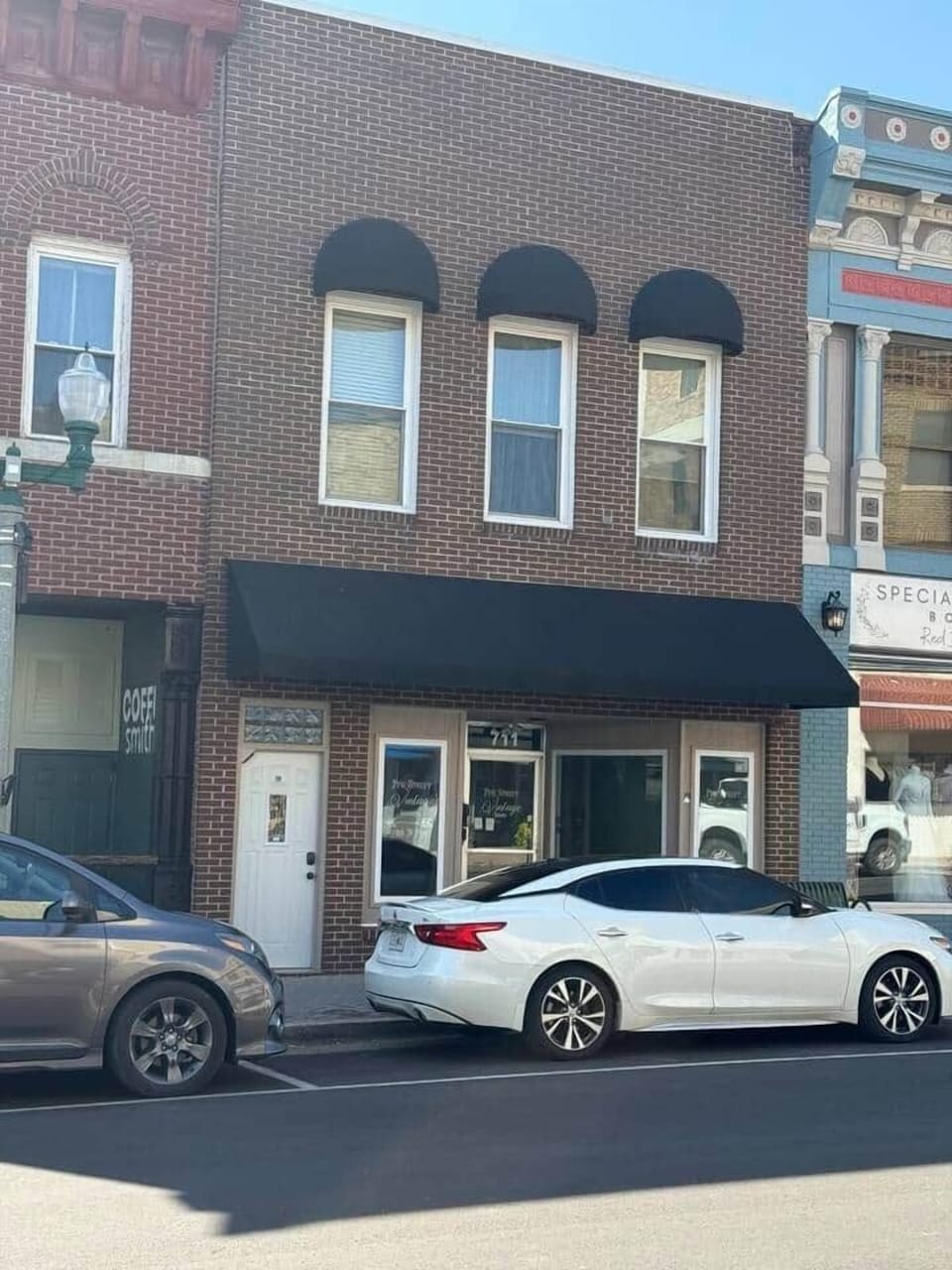 White door is the entrance