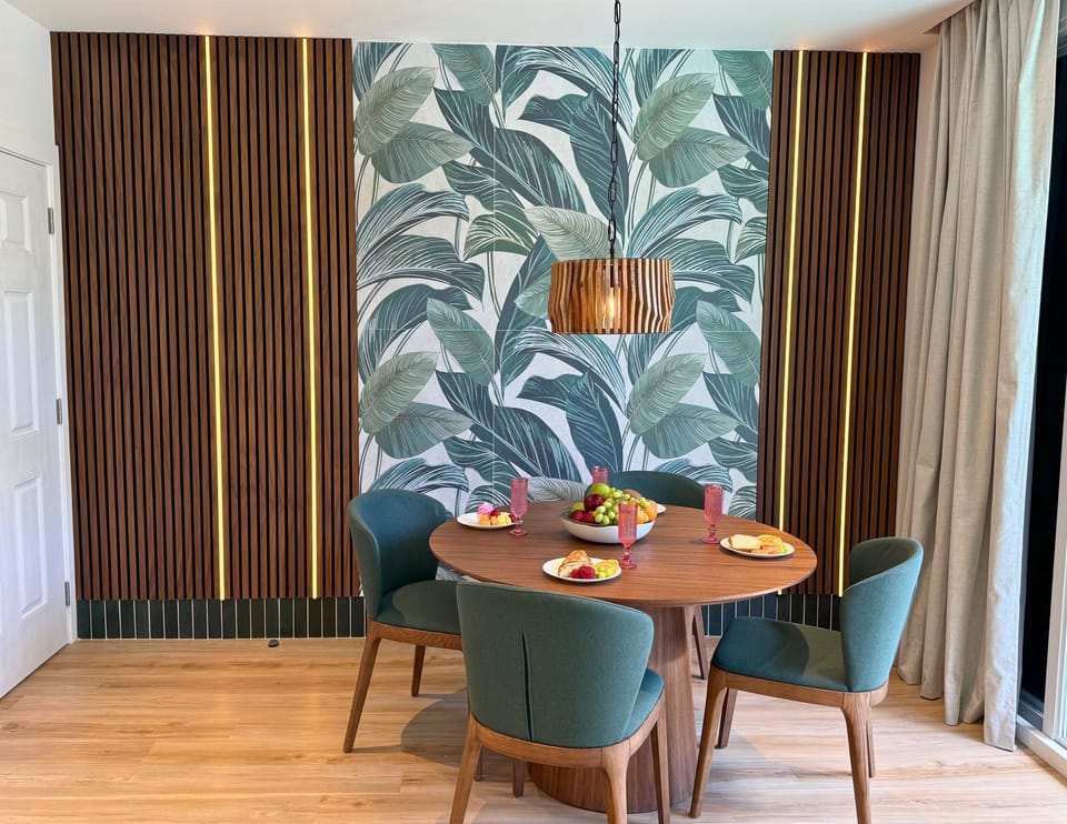 Dining for 4 in this designer dining space