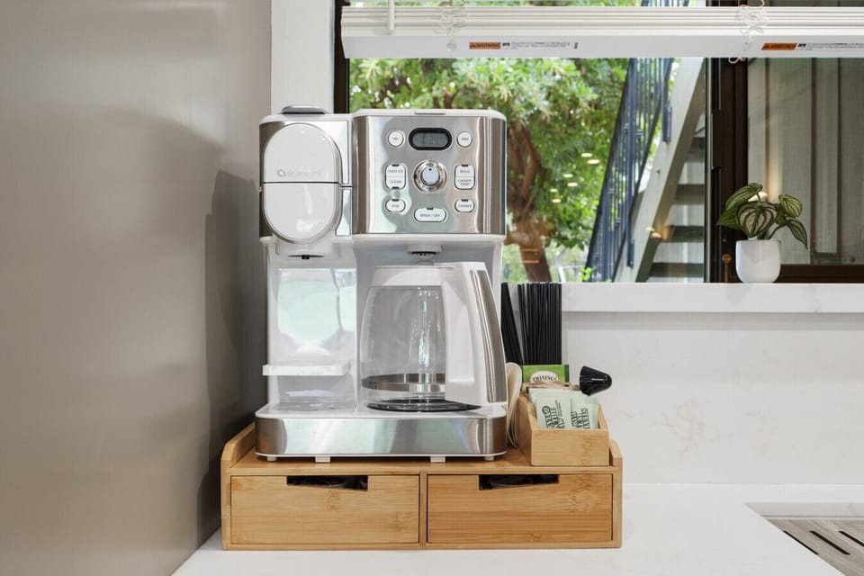 Start the day right with a coffee station, a hot brew, and a window to the world. Mornings made better.