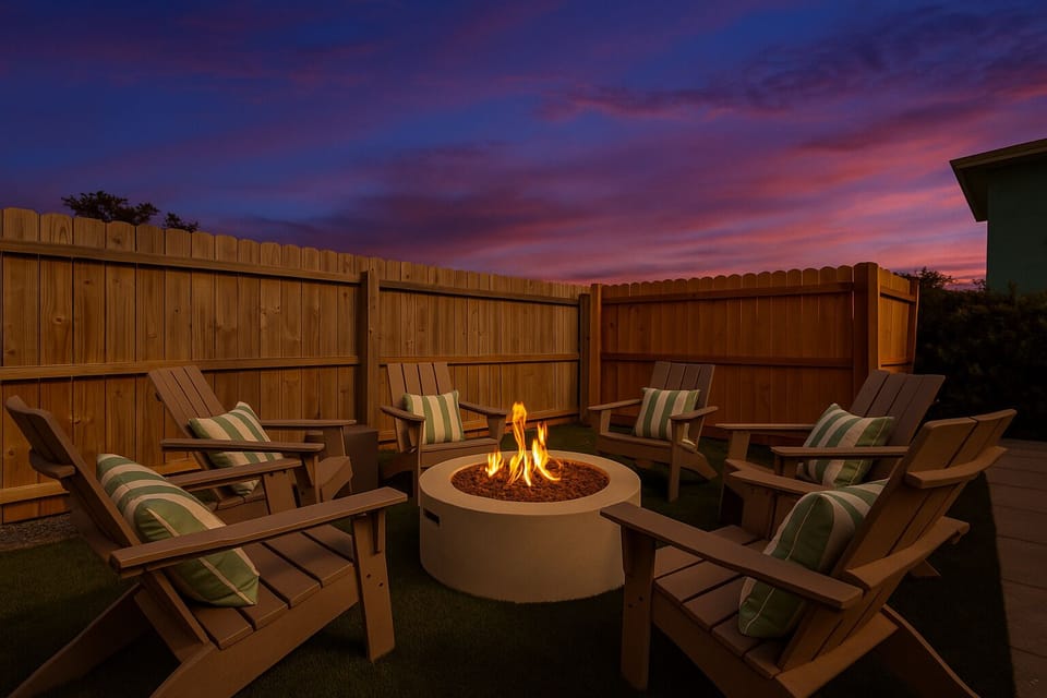 Relax around the fire pit as the day winds down.