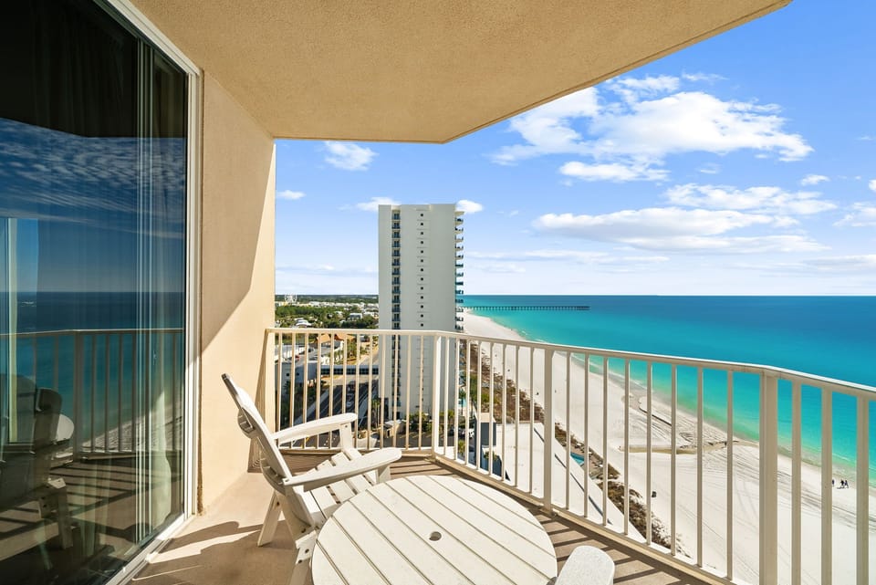 Take in sweeping turquoise Gulf views from your private balcony