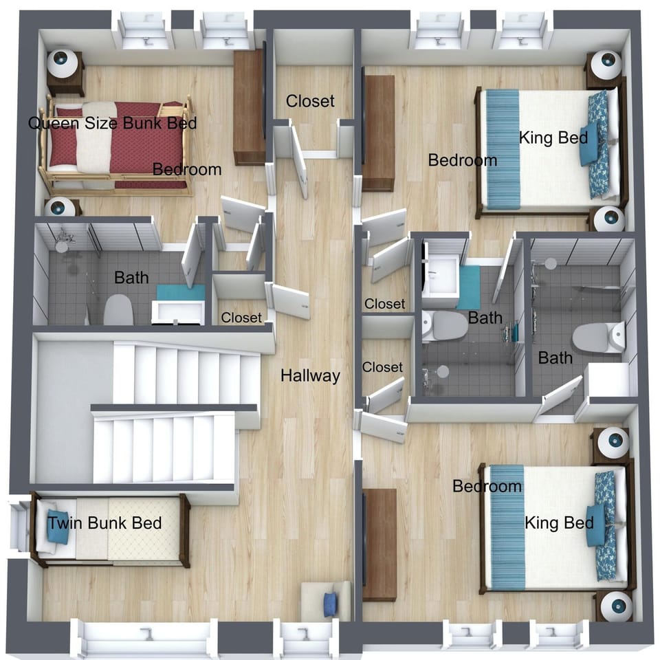 Upper Level Bedrooms Floor