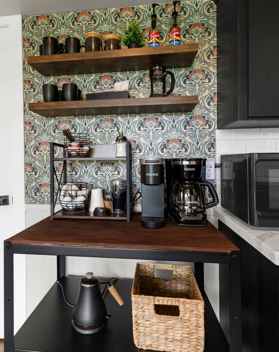 Coffee bar is fully stocked for a perfect start to your day! 