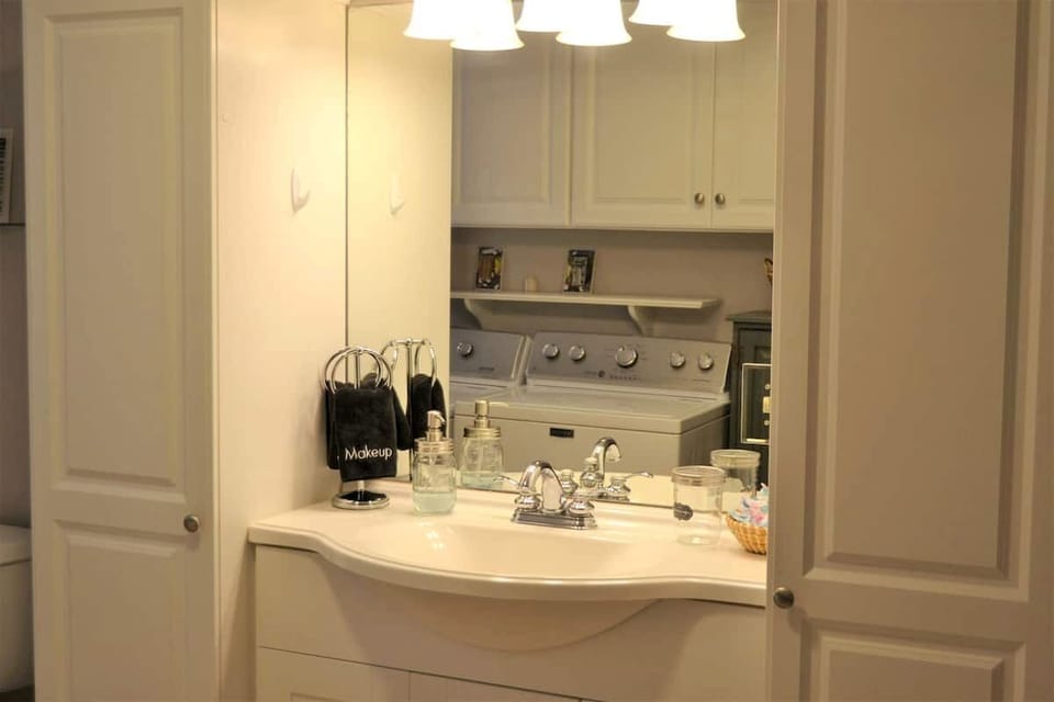 Bathroom with Full Size Washer/Dryer