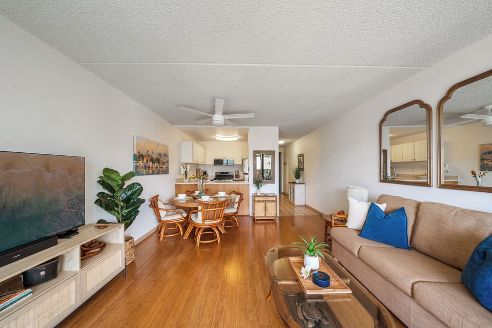 Spacious with calm decor living room