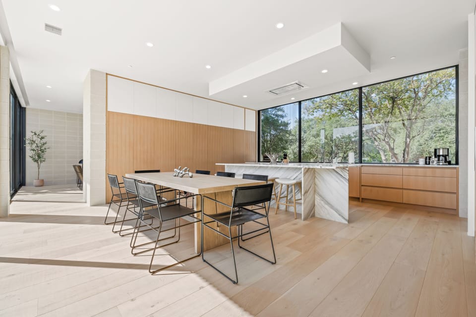 Dining area with plenty of natural lighting to brighten up the room
