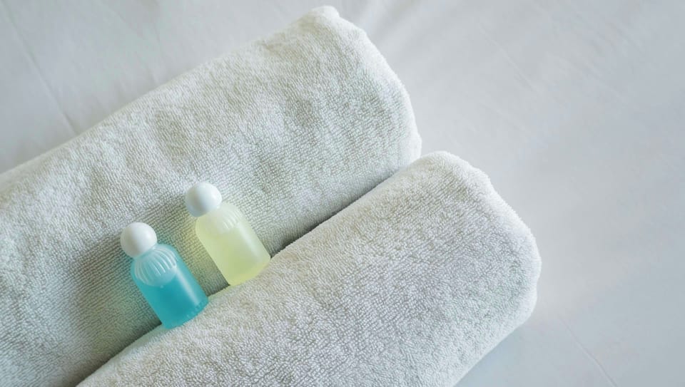 Hair dryer, towels