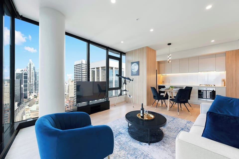 Living Room with 55` TV and streaming apps like Youtube and Netflix