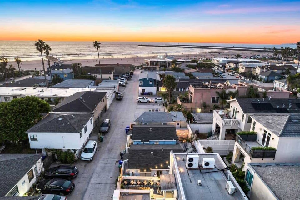 Elevated view of nearby homes and streets