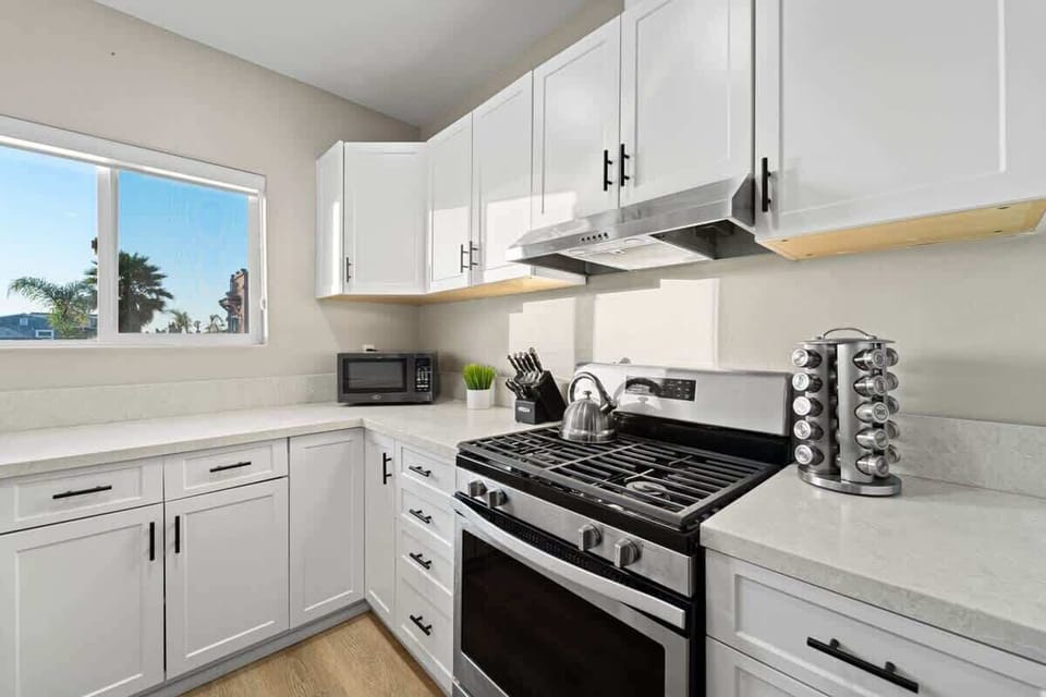 Modern kitchen with stainless appliances