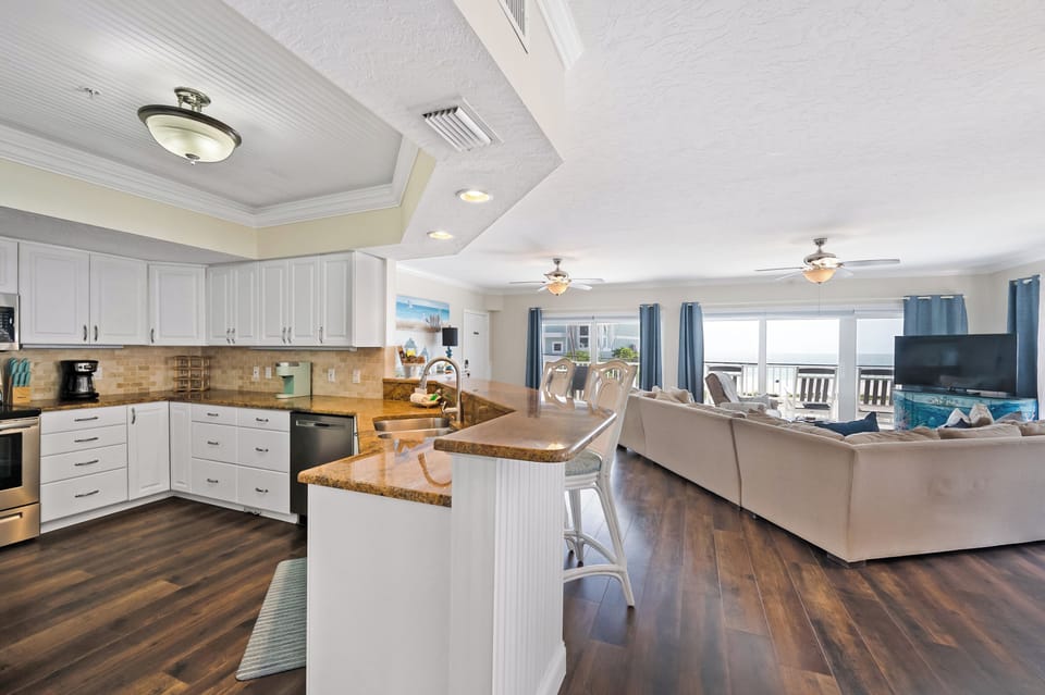 Additional bar seating in the kitchen