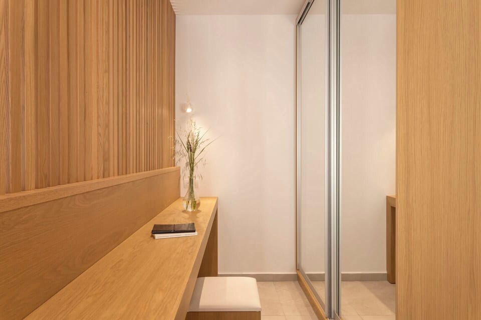 The main bedroom's dressing area.