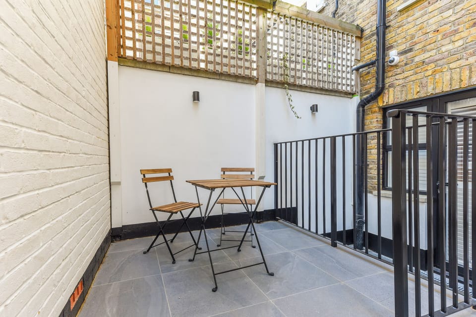 Communal patio with seating area