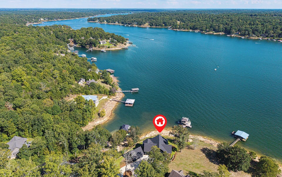 From above, you can see how peaceful it is — your own slice of shoreline.