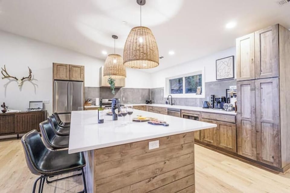 Modern design with natural light, perfect for culinary adventures.