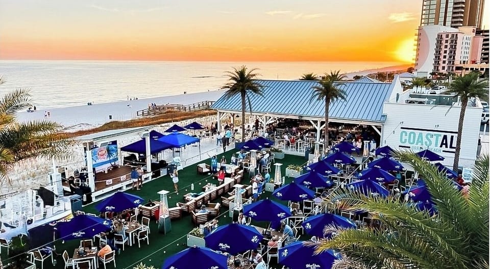 Outdoor dining right on the beach