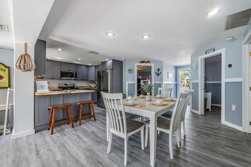 An open dining room designed for connection and comfort.
