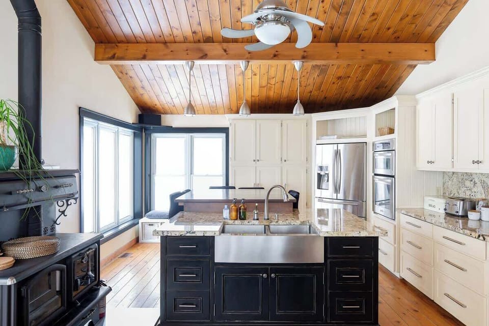 The gourmet kitchen is another perfect gathering spot—enjoy great conversations while the chefs in your group cook around the kitchen table.