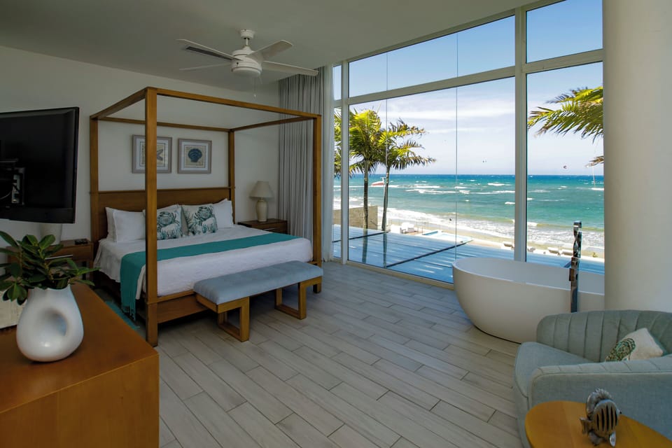 Premium Villa, Beach View | In-room safe, desk, laptop workspace, blackout drapes