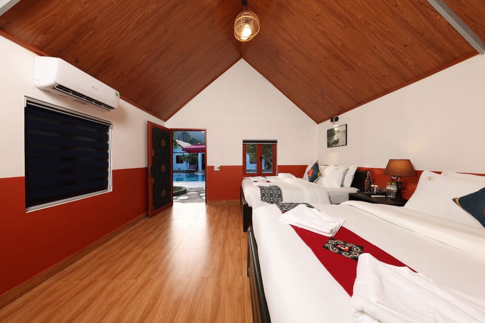 Superior Quadruple Room, Mountain View | Hypo-allergenic bedding, down comforters, memory foam beds, minibar