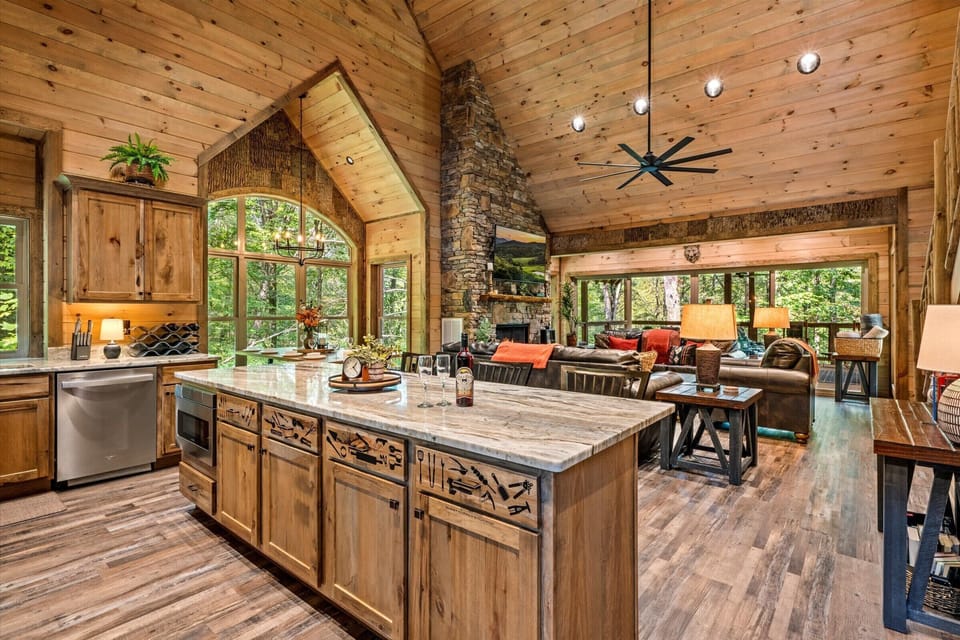 Open kitchen with full appliances — cook for your entire group