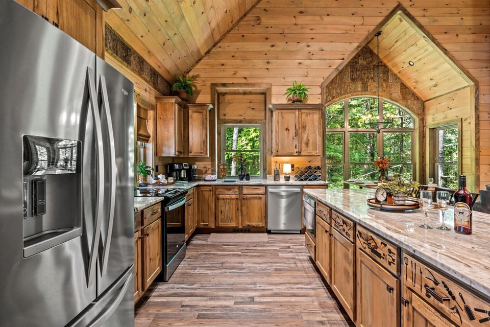 Open kitchen with full appliances — cook for your entire group