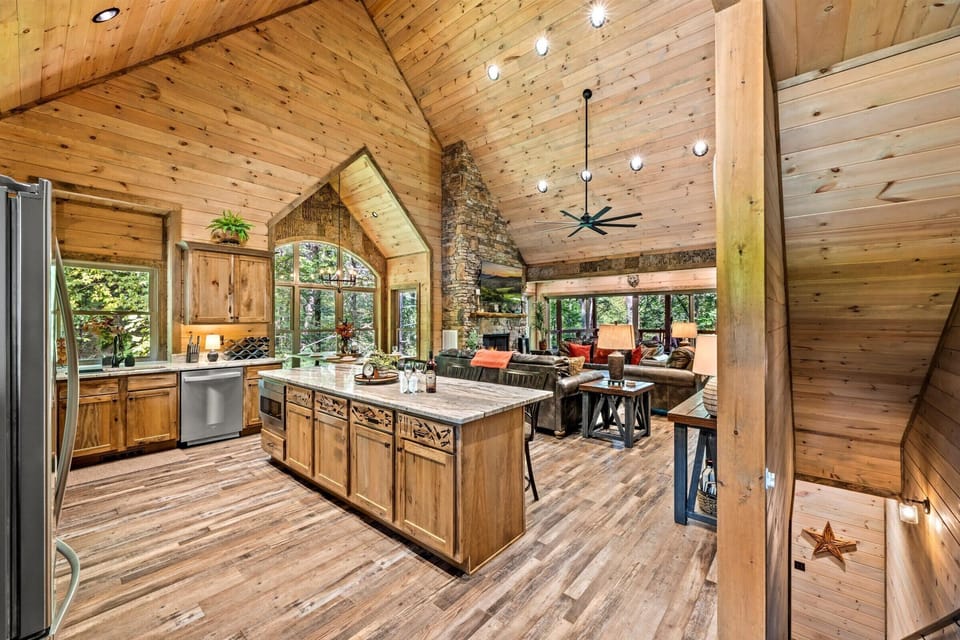Open kitchen with full appliances — cook for your entire group