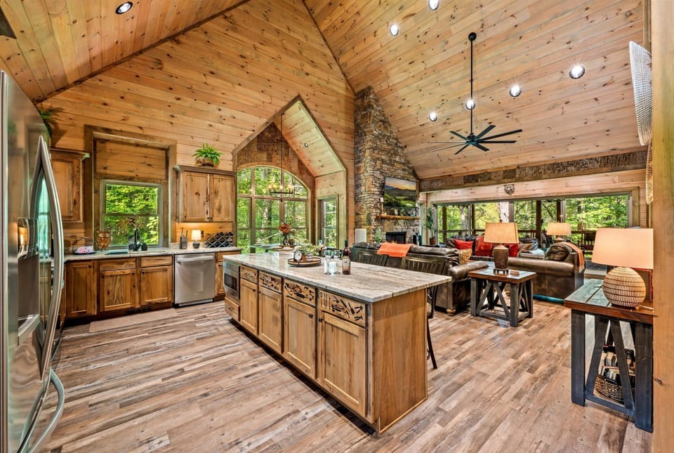 Open kitchen with full appliances — cook for your entire group