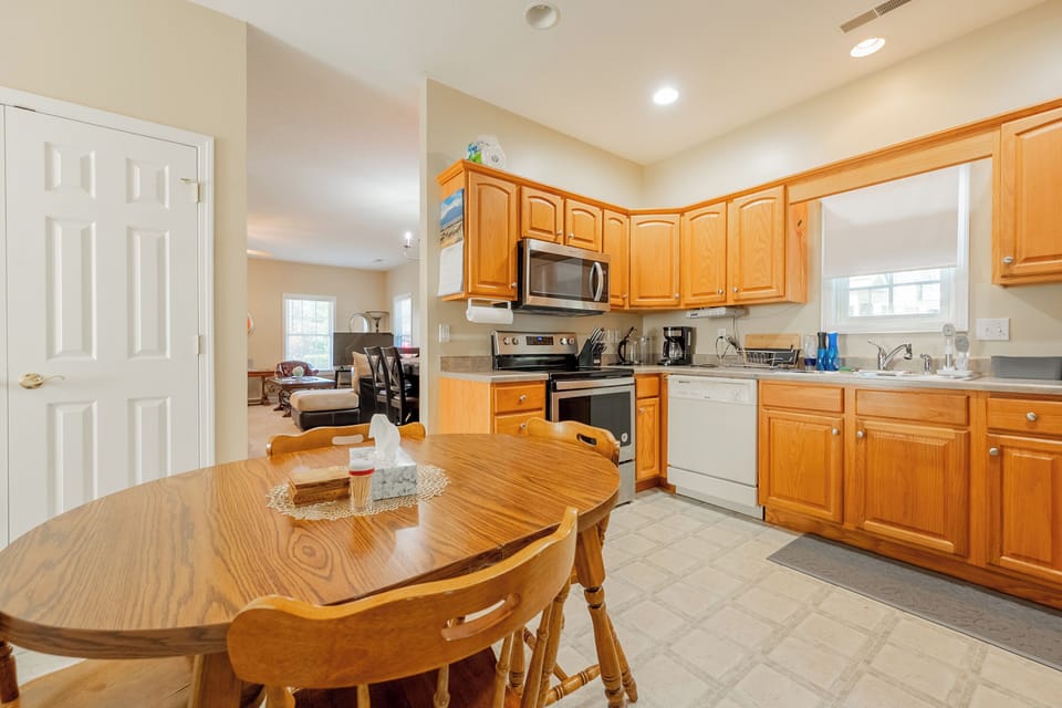 Modern kitchen with stainless steel appliances