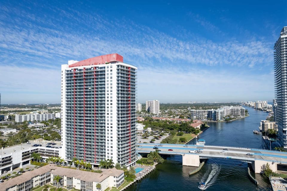 Birds eye view of the building.