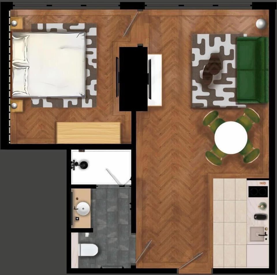 Apartment, 1 Queen Bed with Sofa bed | Floor plan