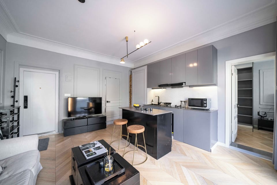 Basic Apartment | Private kitchenette | Fridge, cleaning supplies, paper towels